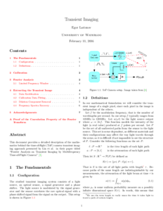 Notes on Fourier analysis on ToF transient imaging