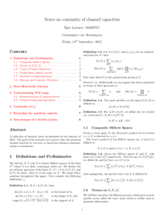 Research notes on continuity of channel capacities