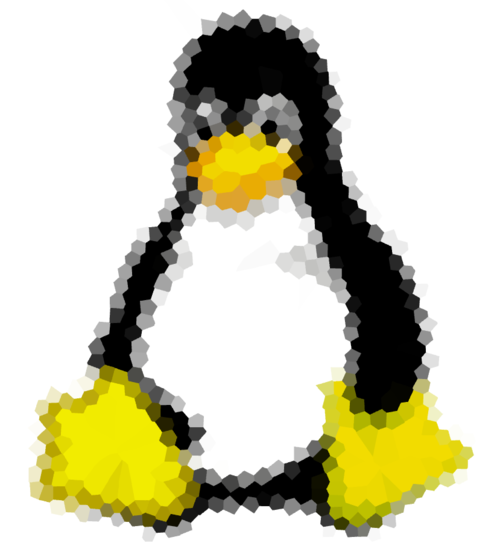 Crystallized Tux with smoothed gradient weighted Lloyd's method